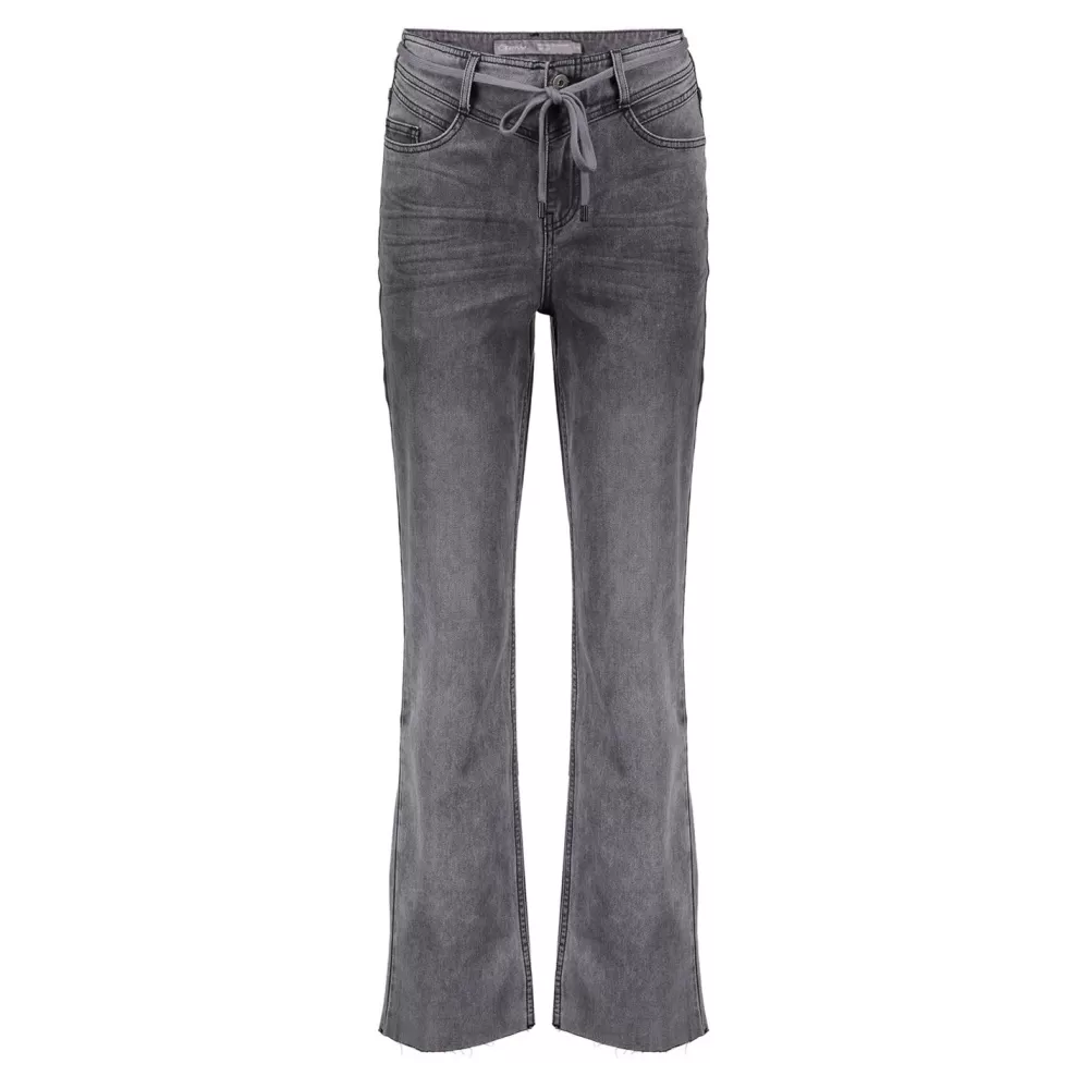 Geisha Fashion -Geisha 5-Pocket Wide Jeans String 21714-10 Grey Denim