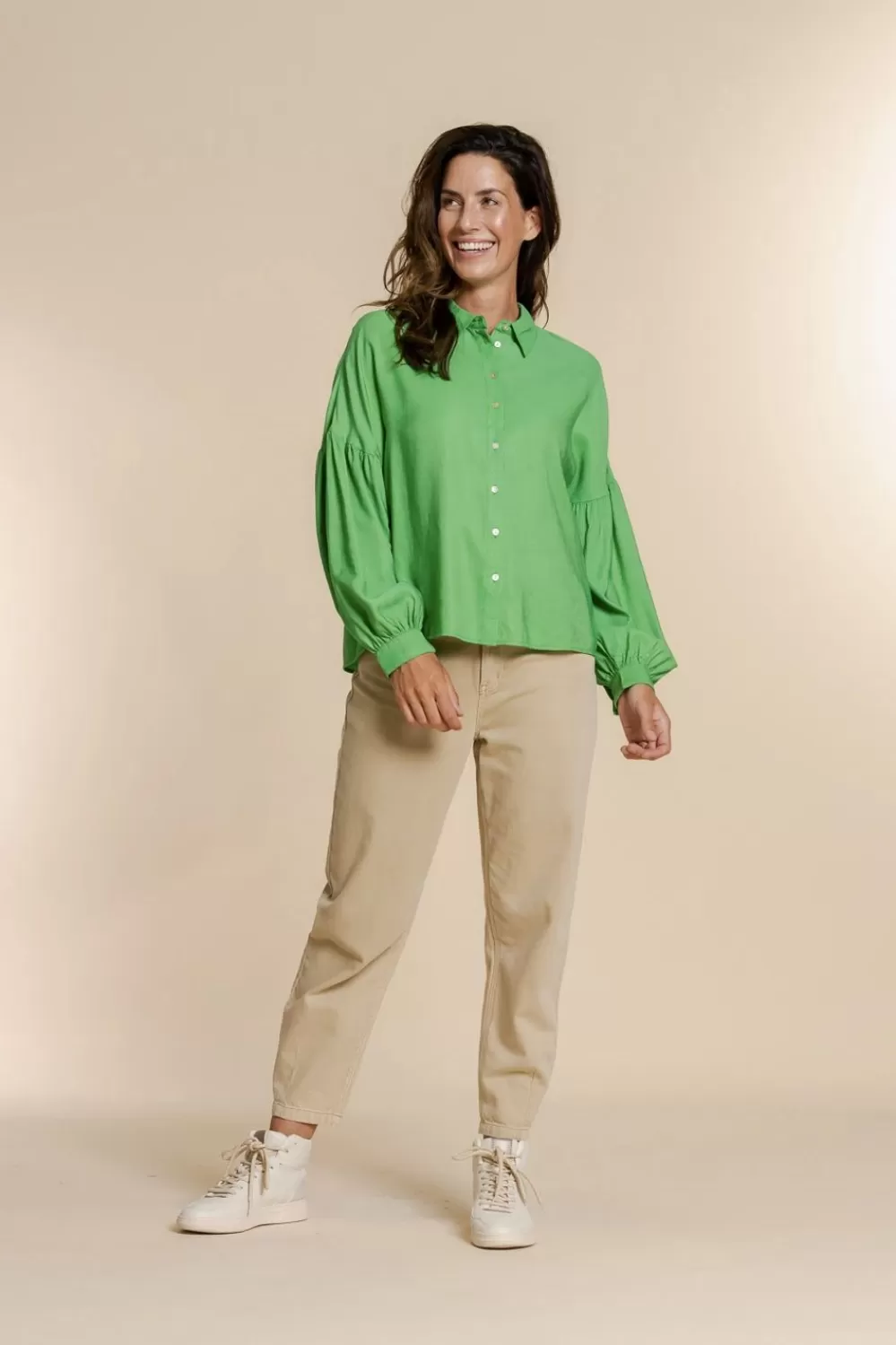 Geisha Fashion -Geisha Blouse Raglan/Balloon Sleeves 23550-81 Green