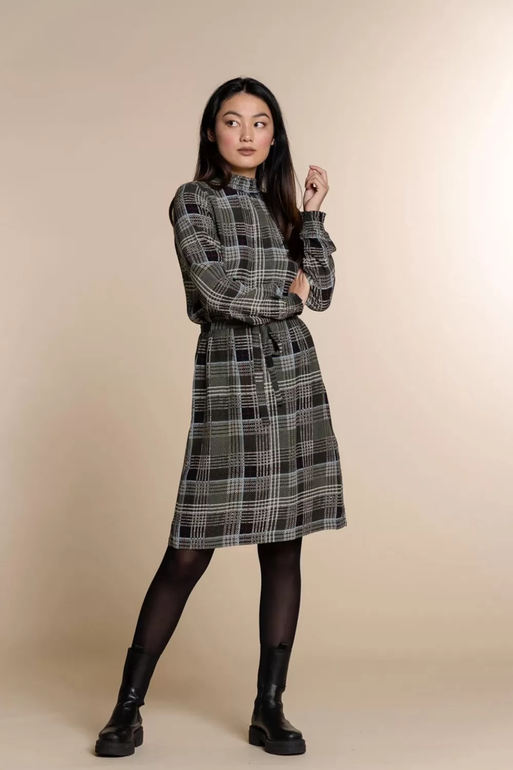 Geisha Fashion -Geisha Checked Dress 07638-20 Black