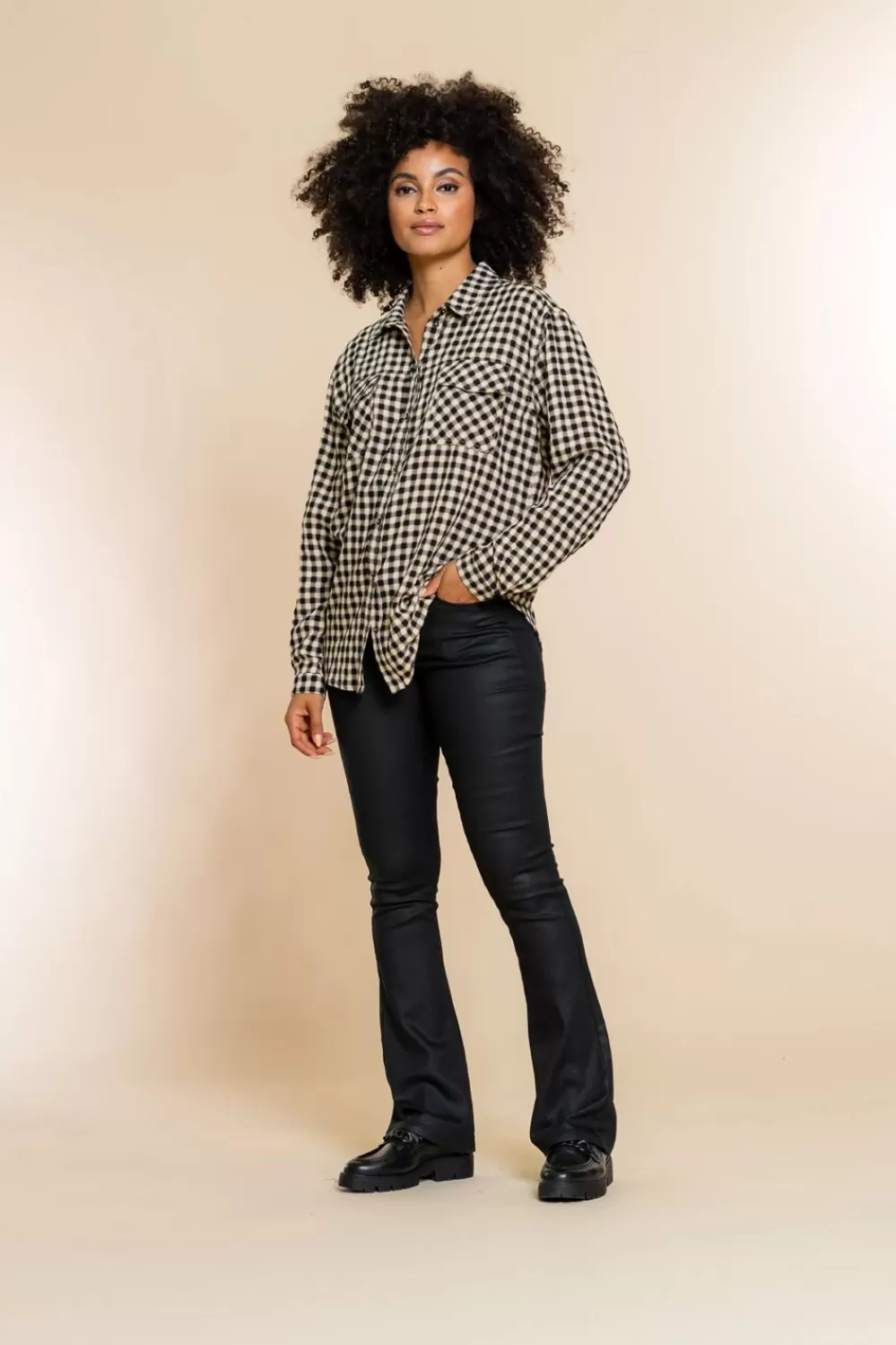 Geisha Fashion -Geisha Checkered Blouse 23578-26 Black