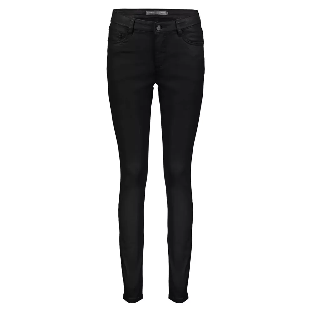 Geisha Fashion -Geisha Coated Jog Slim Fit Jeans 21502-10 Black