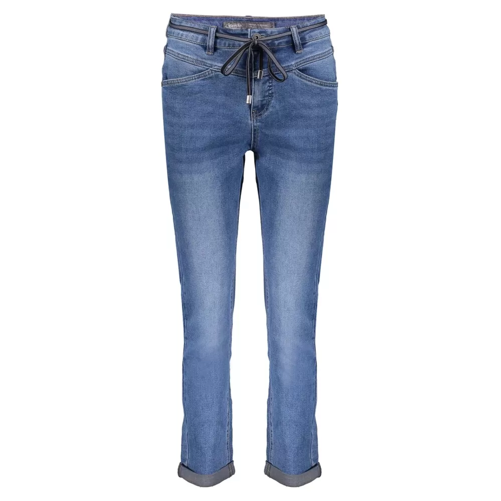 Geisha Fashion -Geisha Dames Baggy Jeans Met Ceintuur 31513-10 Stonewash Denim