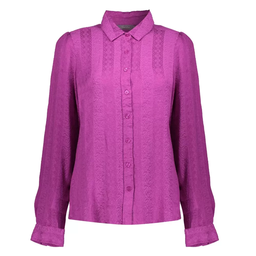 Geisha Fashion -Geisha Dames Blouse Met Dessin 33880-85 Fuchsia