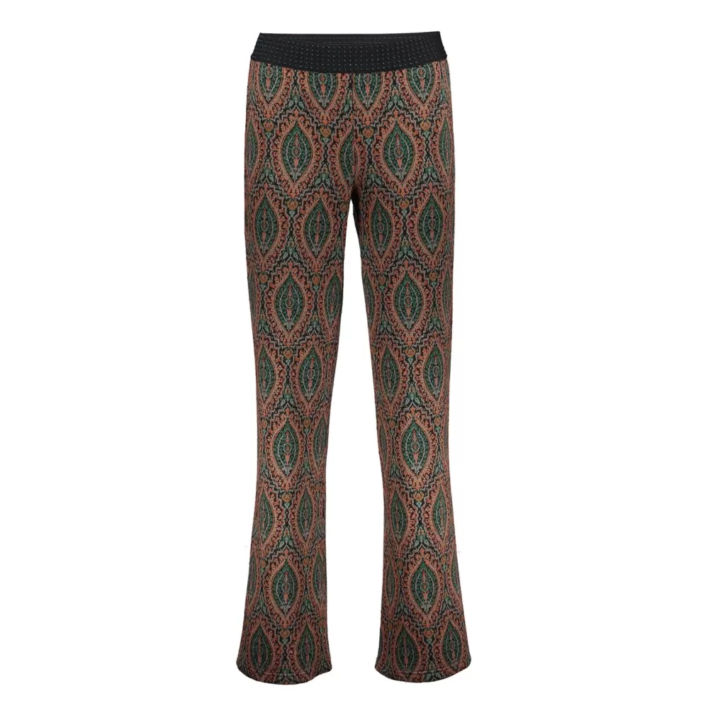 Geisha Fashion -Geisha Dames Broek Met Paisley Print 31952-20 Black