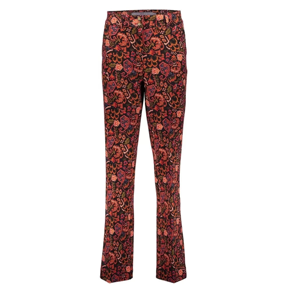 Geisha Fashion -Geisha Dames Pantalon Met Bloemenprint 31569-32 Black