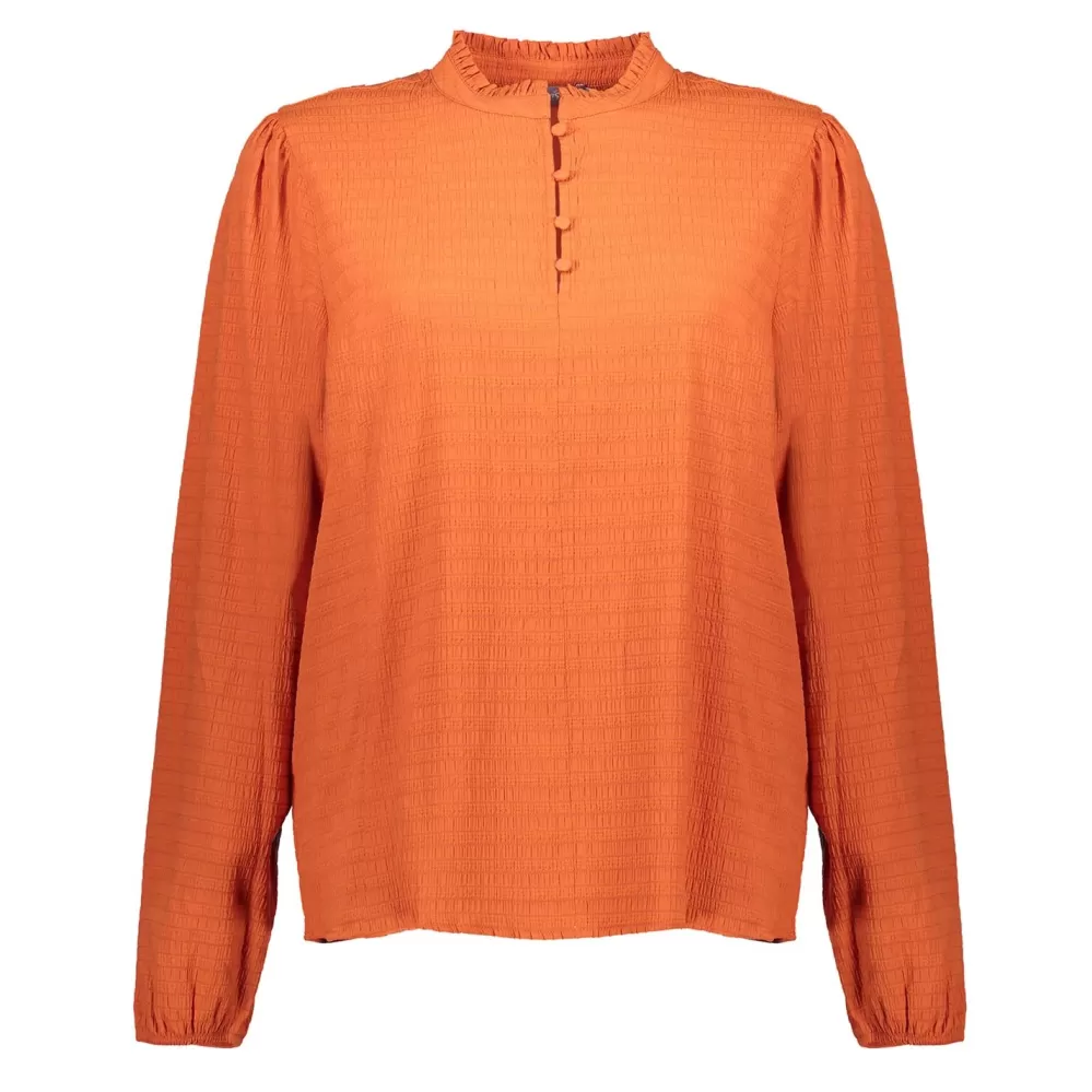 Geisha Fashion -Geisha Dames Uni Crinckle Top 33840-47 Orange