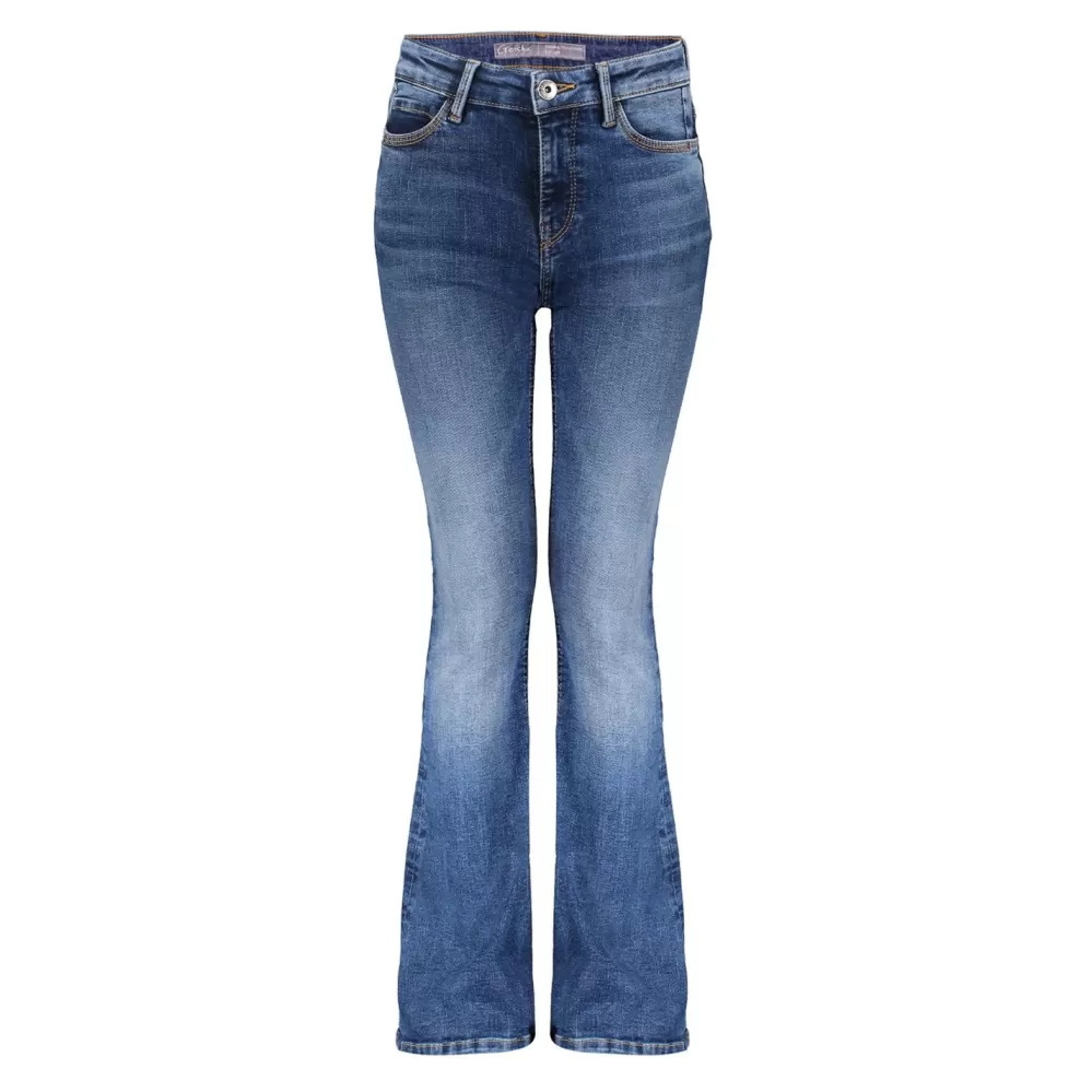 Geisha Fashion -Geisha Girls Flared Jeans 21581K-50 Blue Denim