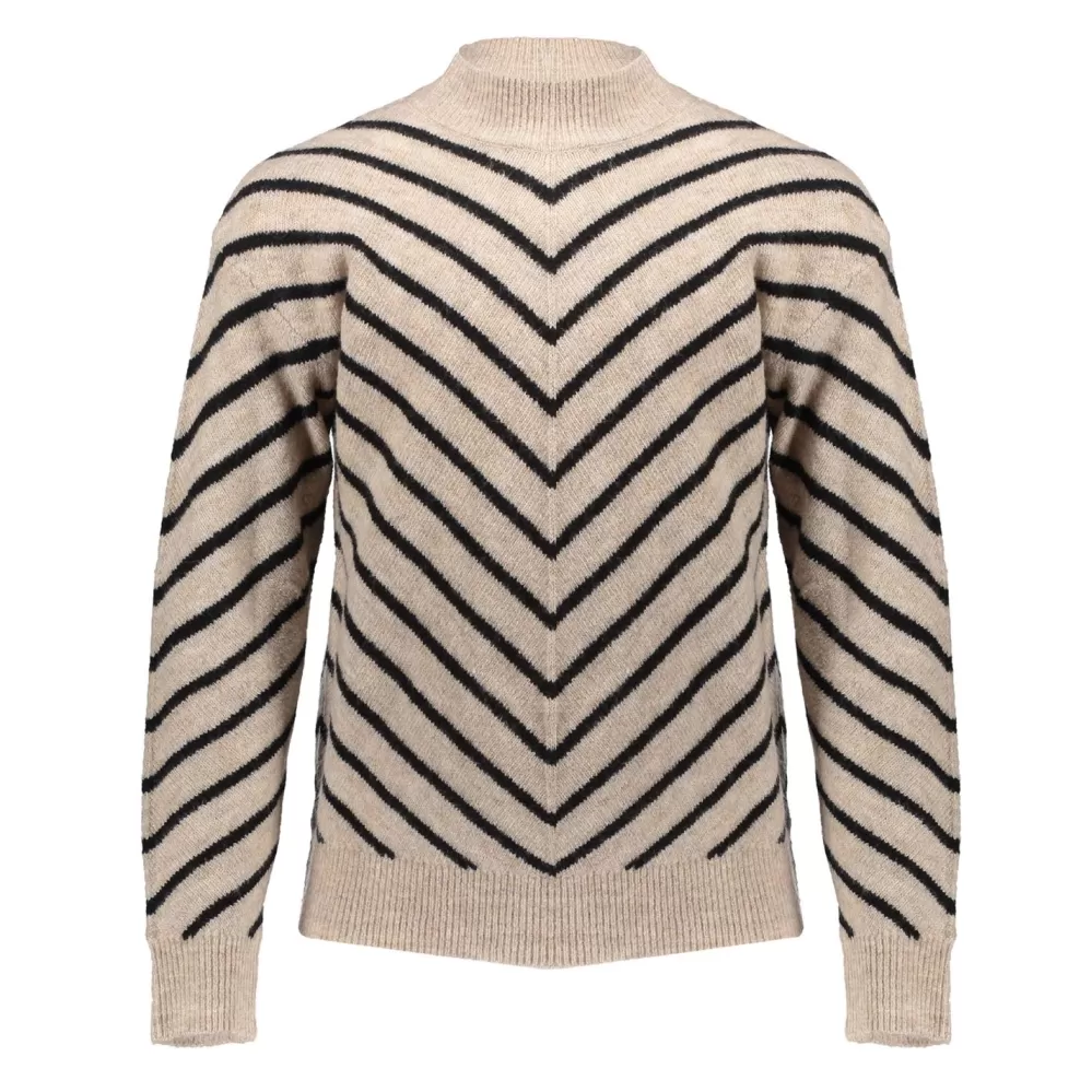 Geisha Fashion -Geisha Girls Jumper With Stripes 34507K-10 Sand