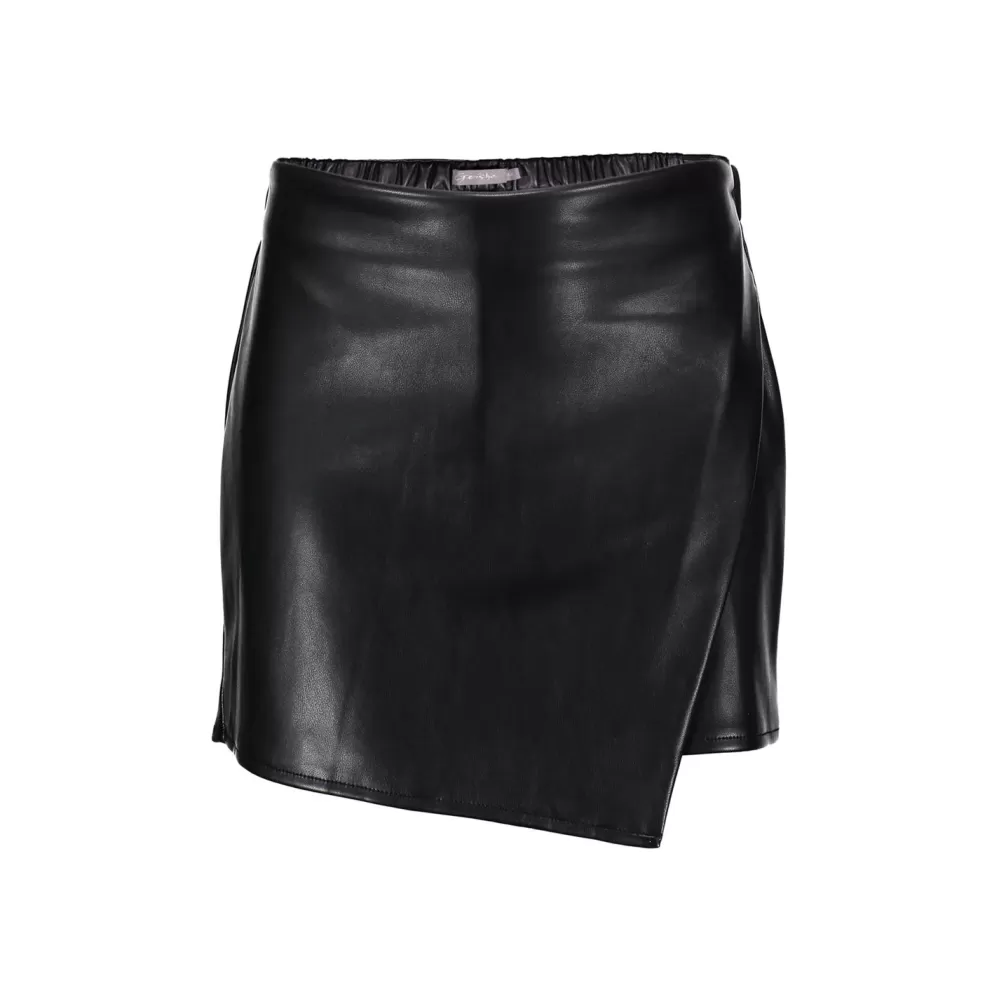 Geisha Fashion -Geisha Girls Pu Leather Skort 36531K-19 Black