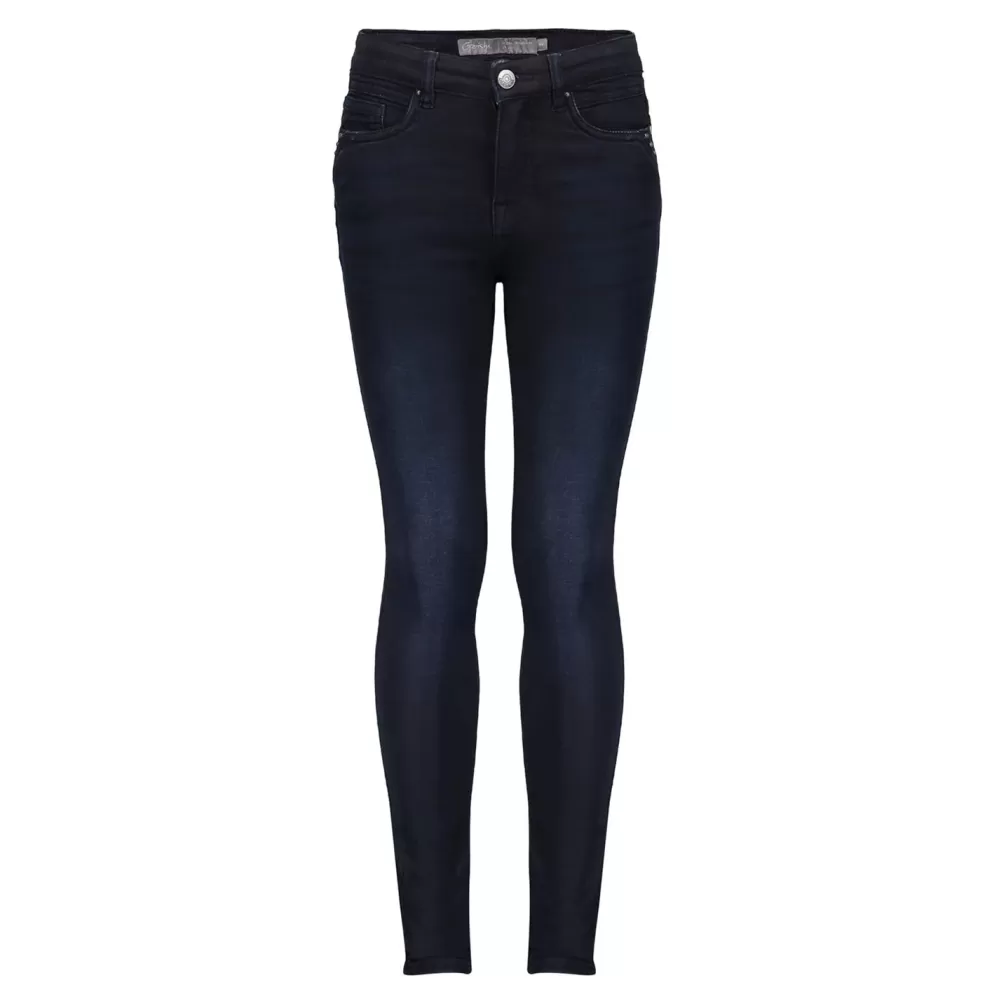 Geisha Fashion -Geisha Girls Skinny Jeans With Belt 31503K-10 Dark Blue Denim