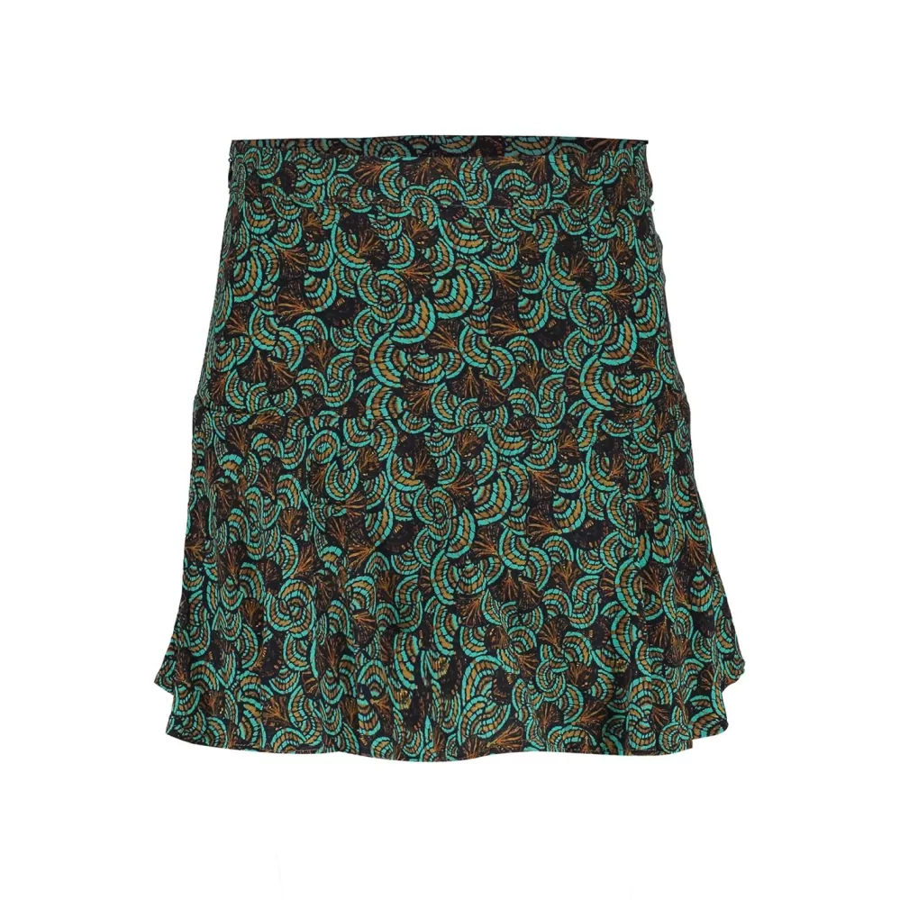 Geisha Fashion -Geisha Girls Skort With Paisley Print 36540K-60 Emerald