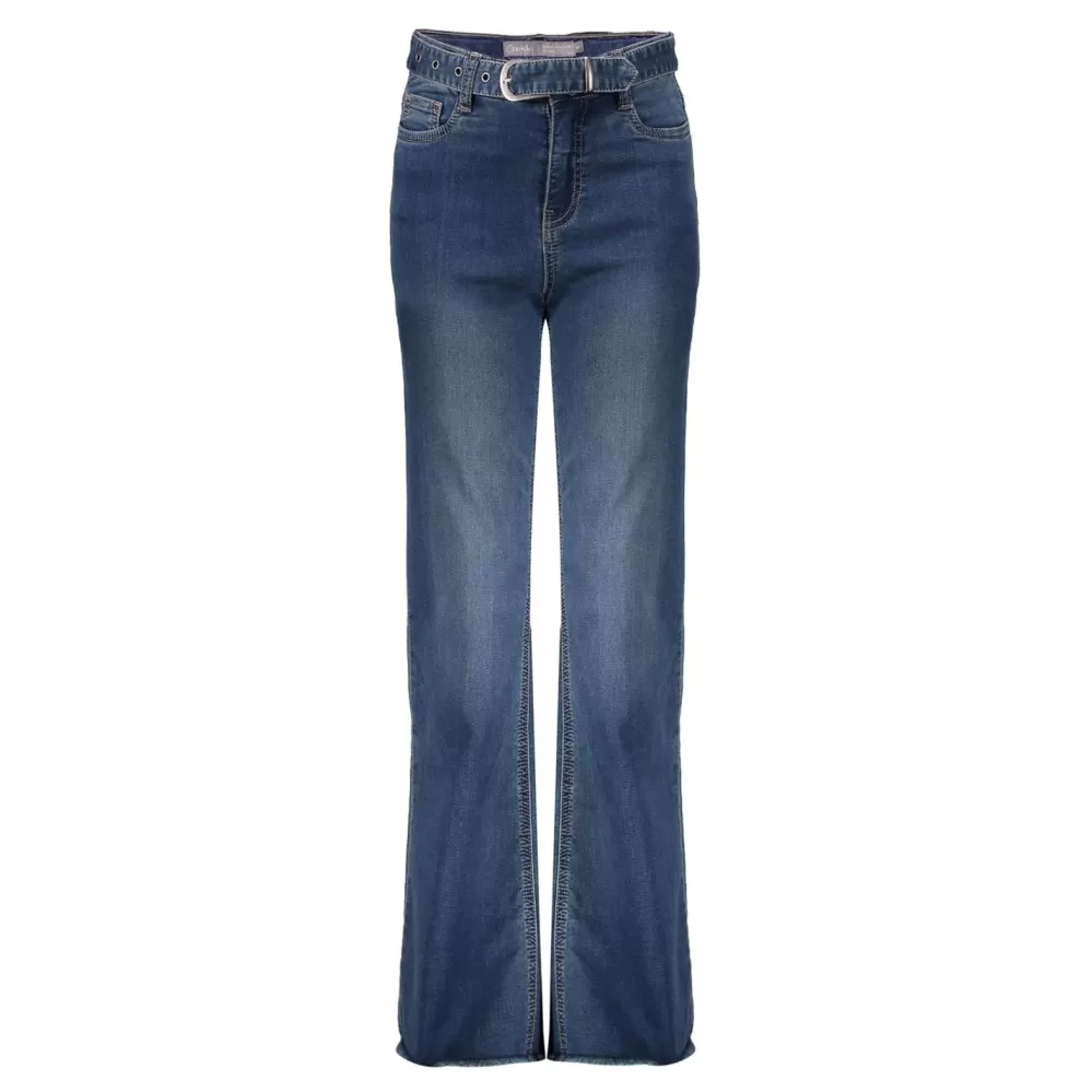 Geisha Fashion -Geisha Girls Straight Fit Jeans With Belt 31506K-10 Blue Denim