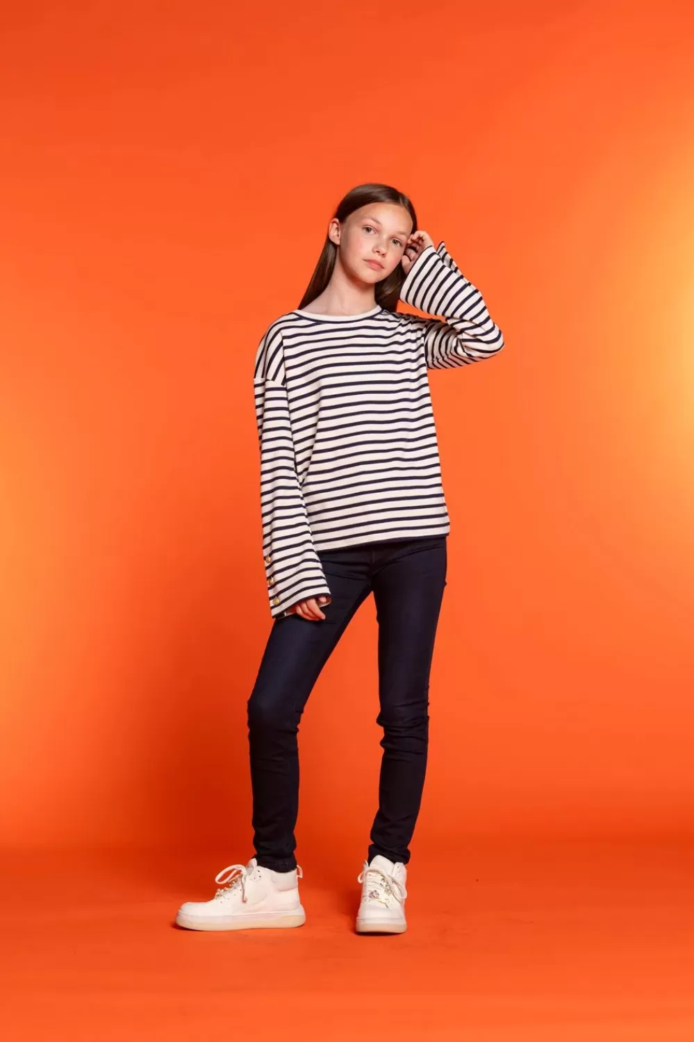 Geisha Fashion -Geisha Girls Top With Stripes 32609K-41 Off-White