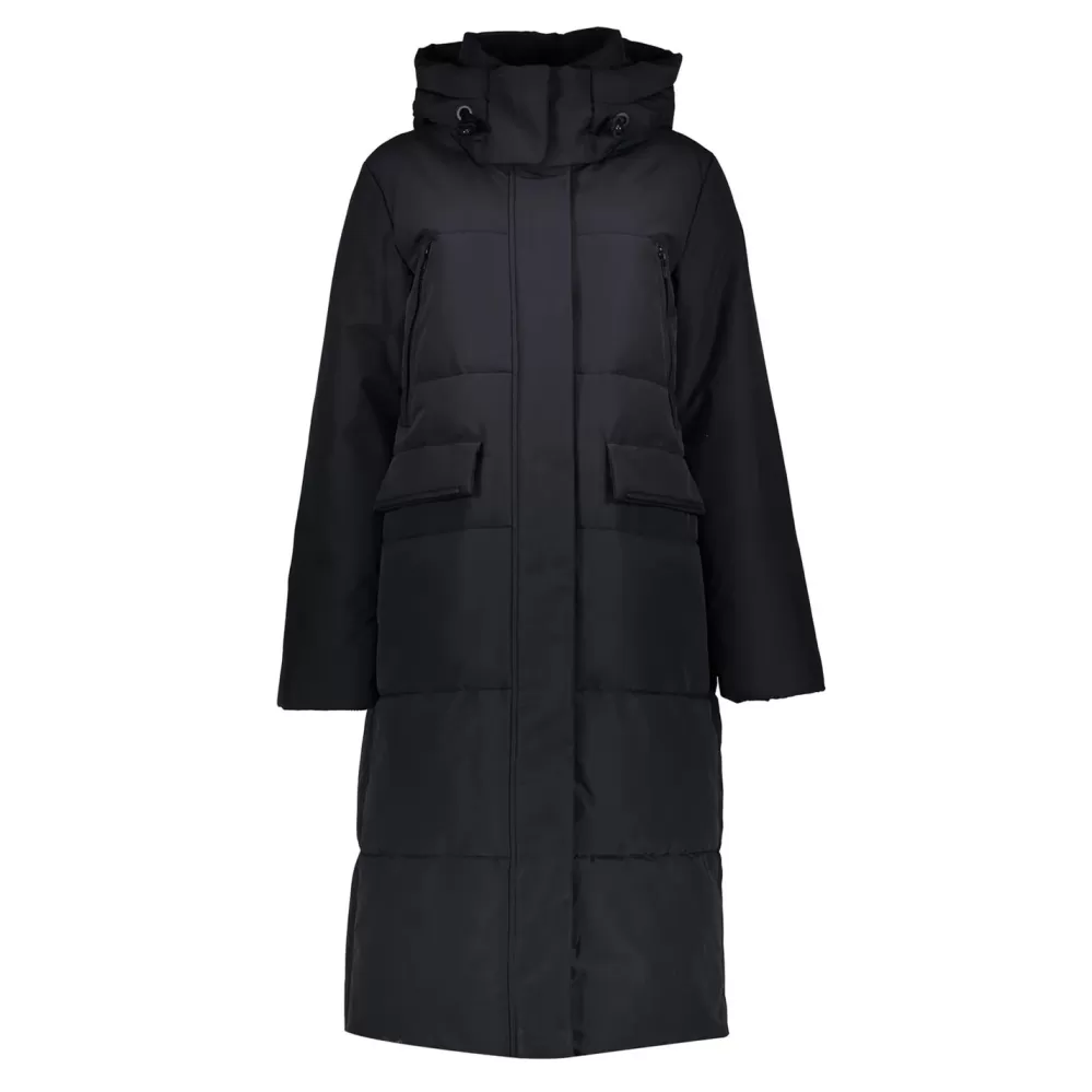 Geisha Fashion -Geisha Long Puffer Winter Coat 28570-16 Black