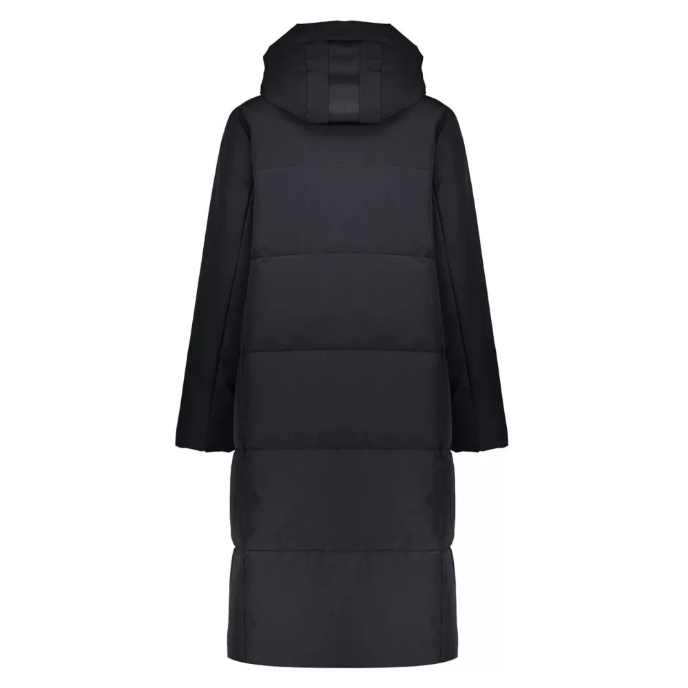 Geisha Fashion -Geisha Long Puffer Winter Coat 28570-16 Black