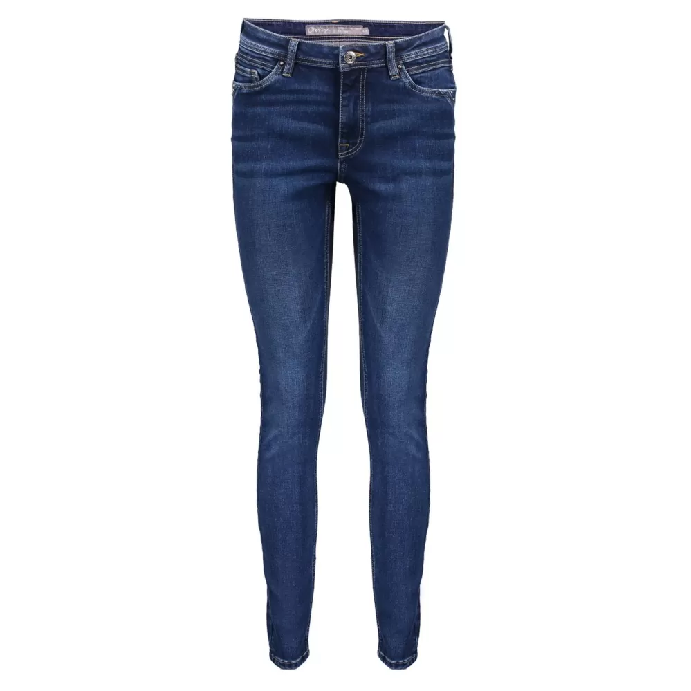 Geisha Fashion -Geisha Skinny Jeans Pocket Details 21584-50 Lou Dark Blue Denim