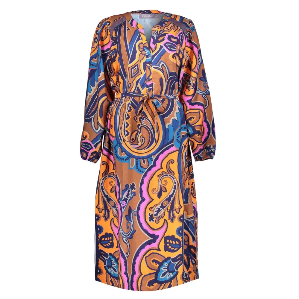 Geisha Fashion -Geisha Women A-Line Dress 37605-20 Orange