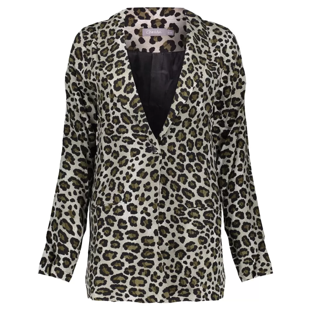 Geisha Fashion -Geisha Women Blazer With Panther Print 85585-10 Army