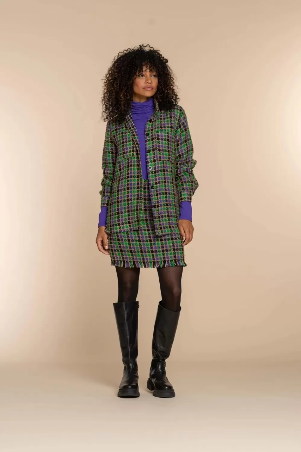 Geisha Fashion -Geisha Women Checkered Blouse Shirt Jacket 33684-20 Green