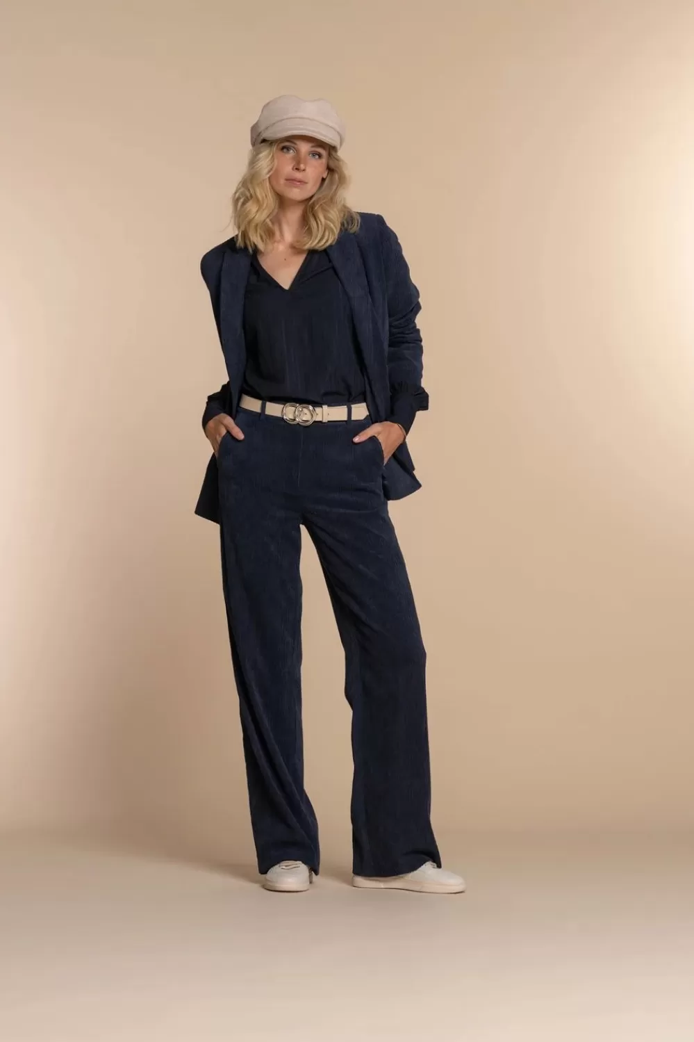 Geisha Fashion -Geisha Women Corduroy Pants 31532-10 Navy