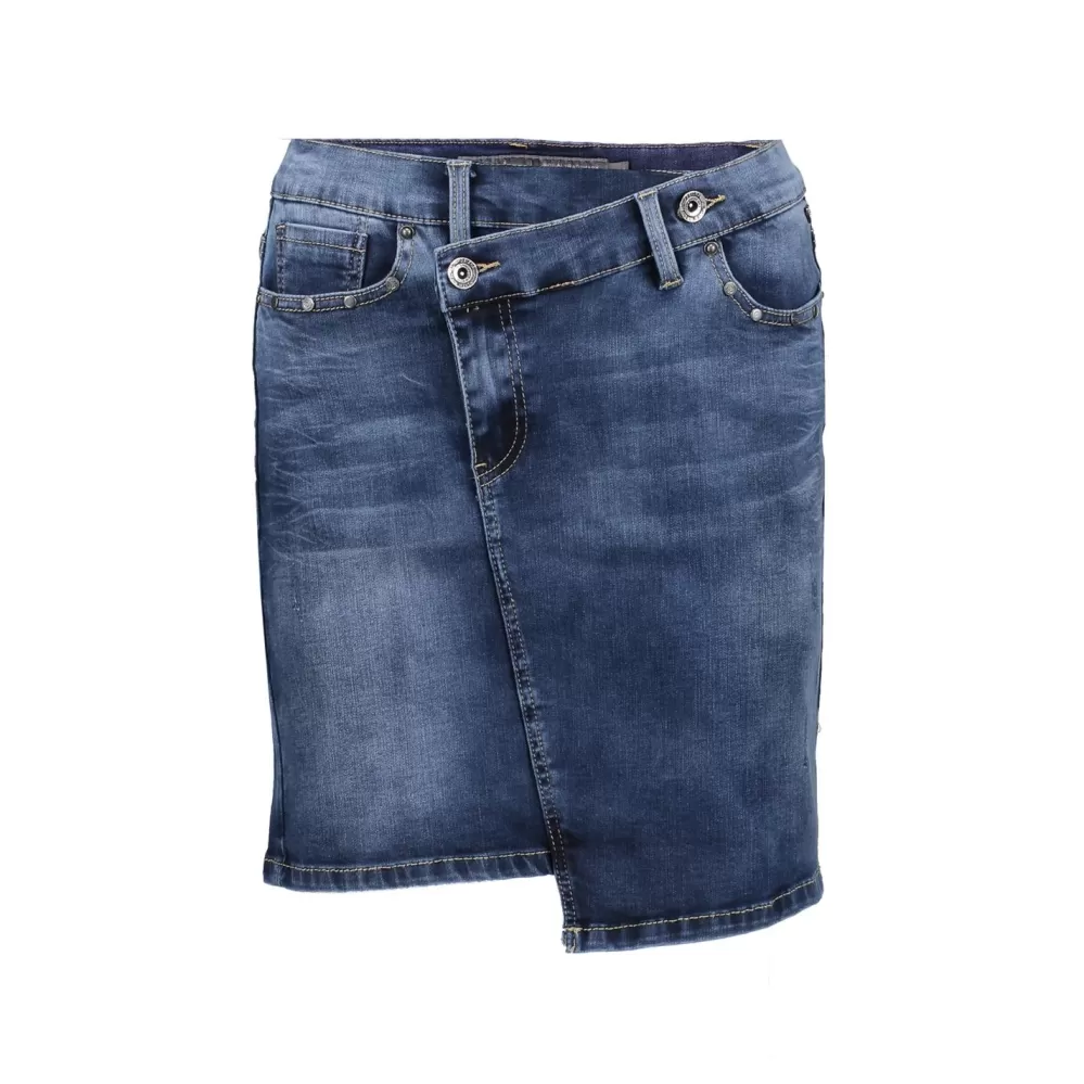 Geisha Fashion -Geisha Women Denim Skirt 86505-10 Blue Denim