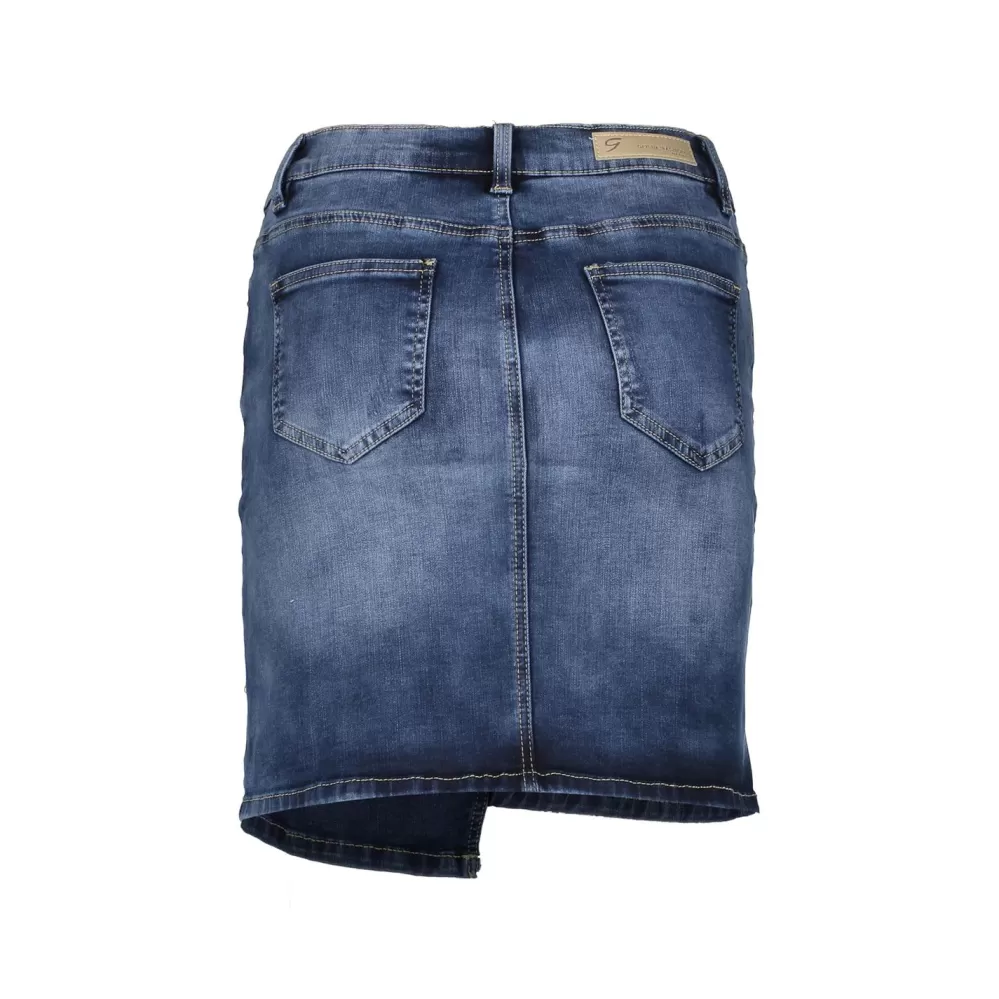 Geisha Fashion -Geisha Women Denim Skirt 86505-10 Blue Denim