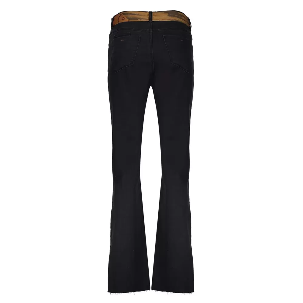 Geisha Fashion -Geisha Women Flared Jeans 31516-10 Black Denim