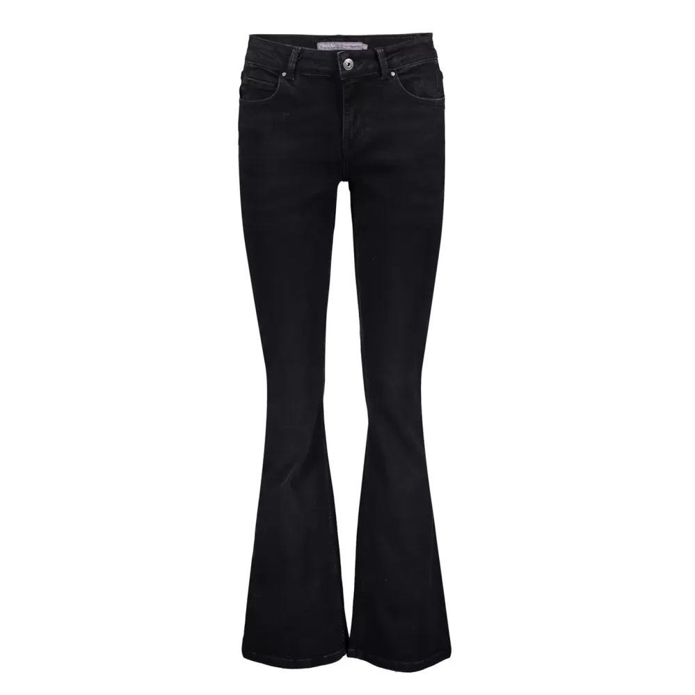 Geisha Fashion -Geisha Women Flared Jeans 31596-50 Belle Black Denim