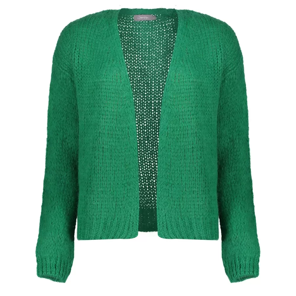 Geisha Fashion -Geisha Women Knitted Basic Cardigan 34577-70 Green