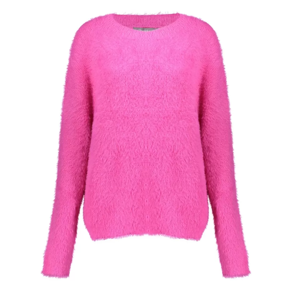 Geisha Fashion -Geisha Women Knitted Fluffy Sweater 34506-10 Pink