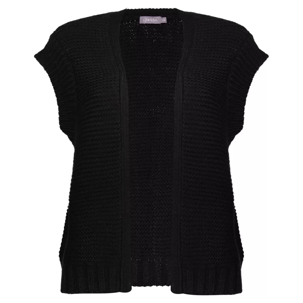 Geisha Fashion -Geisha Women Knitted Waistcoat 34541-29 Black