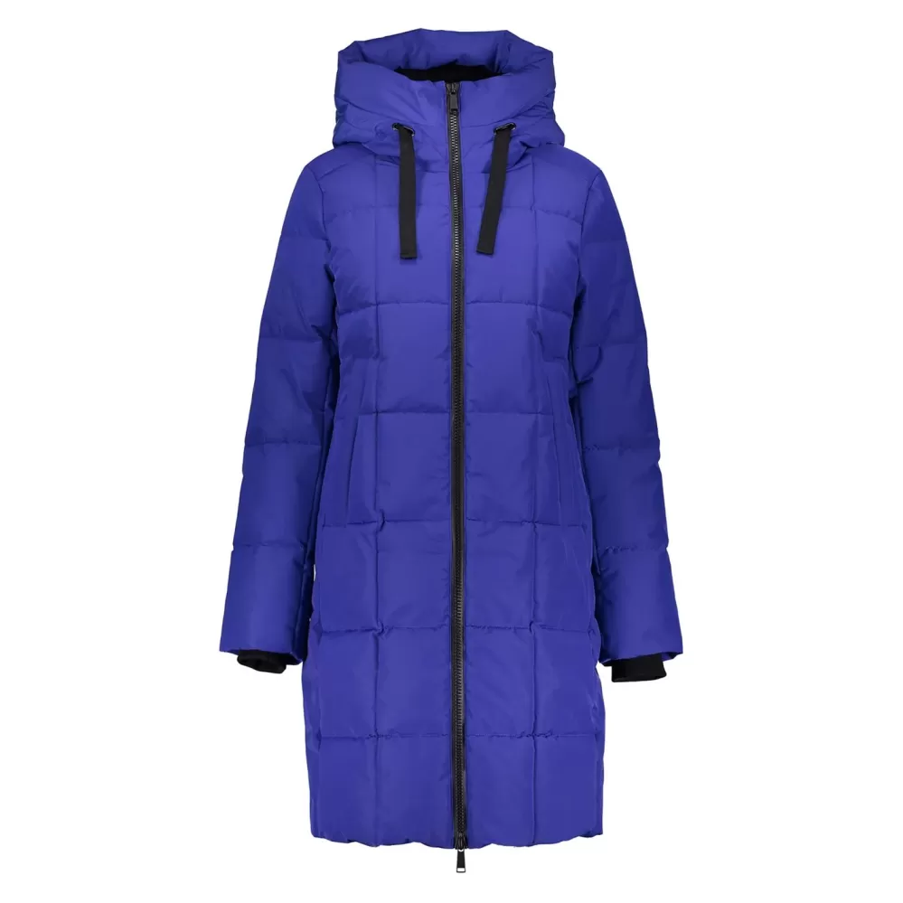 Geisha Fashion -Geisha Women Long Puffer Coat 38534-12 Cobalt