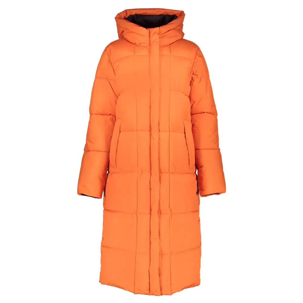 Geisha Fashion -Geisha Women Long Puffercoat 38563-21 Orange