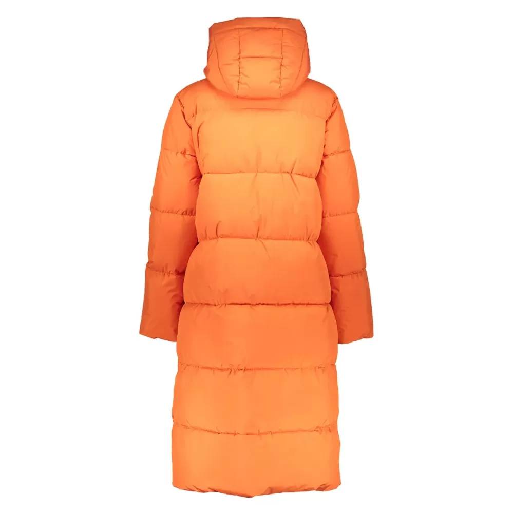 Geisha Fashion -Geisha Women Long Puffercoat 38563-21 Orange