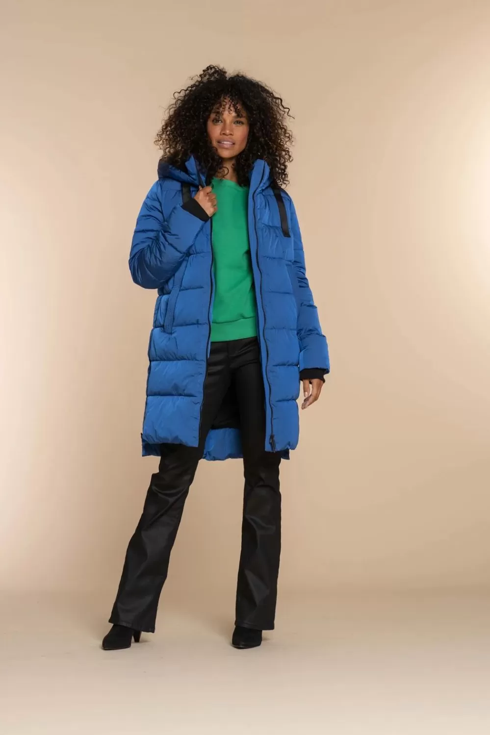 Geisha Fashion -Geisha Women Puffer Coat 38533-12 Royal Blue