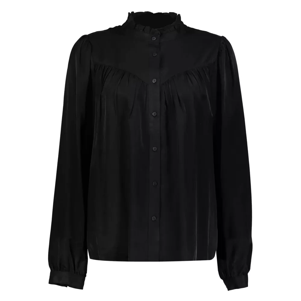 Geisha Fashion -Geisha Women Satin Blouse 33579-14 Black