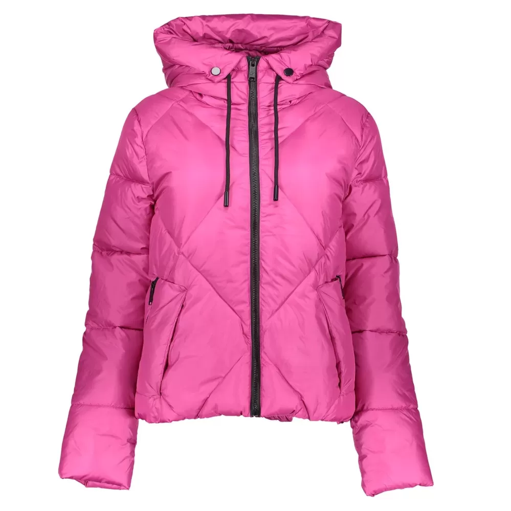 Geisha Fashion -Geisha Women Short Puffer Coat 38565-21 Fuchsia