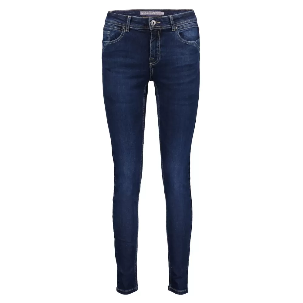 Geisha Fashion -Geisha Women Skinny Jeans 31595-60 Lou Dark Blue Denim