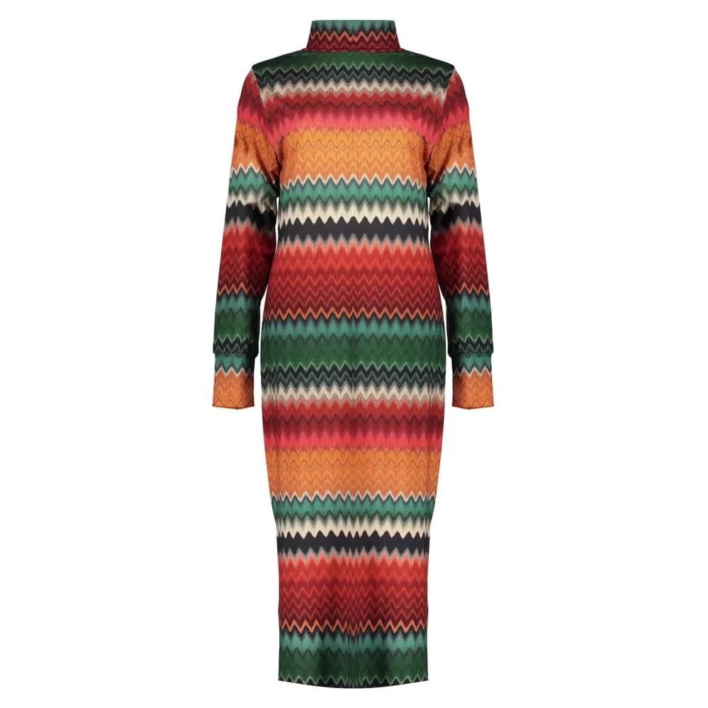 Geisha Fashion -Geisha Women Striped Dress 37625-20 Green