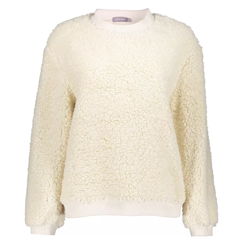 Geisha Fashion -Geisha Women Teddy Sweater 34589-14 Off-White