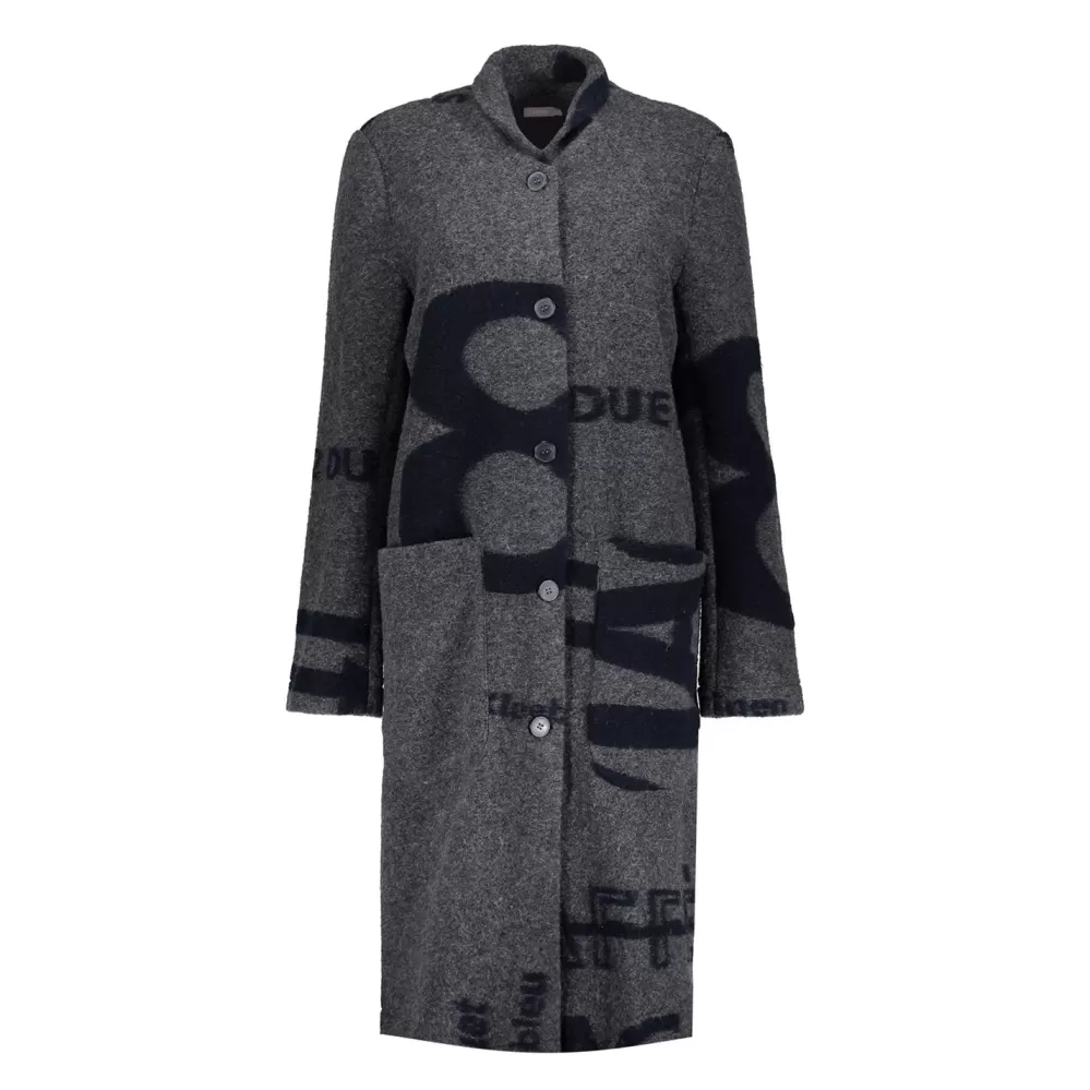 Geisha Fashion -Geisha Women Trenchcoat With Print 38583-70 Grau