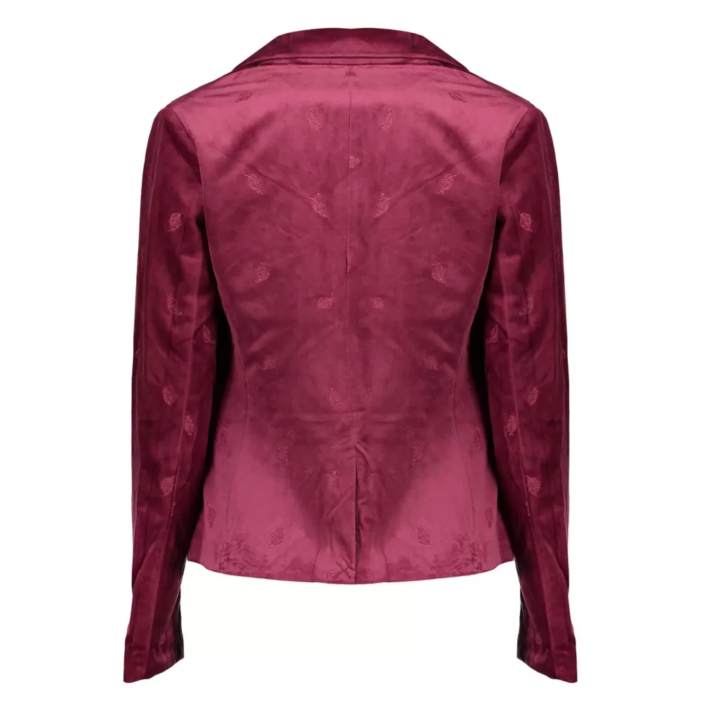 Geisha Fashion -Geisha Women Velvet Blazer 85513-10 Burgundy